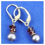 Silver Pearl Earrings w/ Sterling Hooks