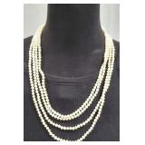 96"L Hand Knotted Freshwater Pearl Necklace