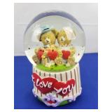 Bear Love Musical Heart Glitter Globe