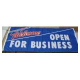 (3) Welcome Open For Business Banner, NEW
