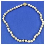 Swarovski Single Strand Faux Pearl Necklace