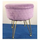 Velvet Footstool Ottoman w/Storage