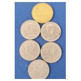 1988-1989 Mexico 1000, 500 Pesos Coins (6)