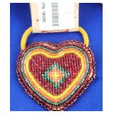 Native American Red Heart Hair Tie