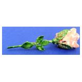 Vtg Original by Robert Pink Enamel Rose Pin