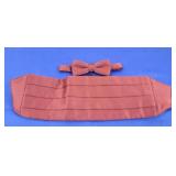 Mel Howard Burgundy Cummerbund & Bow Tie