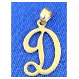 14K "D" Charm/Pendant
