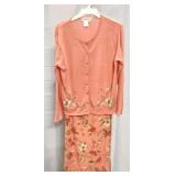 Coldwater Creek Floral Dress & Cardigan Sz P6