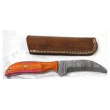 Damascus Hawksbill Knife, Sheath NEW