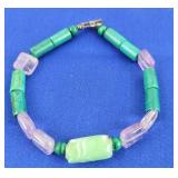 Jade Barrel Bead & Polished Stones Bracelet