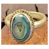 Sterling Alpaca Abalone Ring