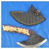 H-C Ulu Knife w/Sheath, New