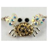 Sterling Semi-Precious Stones Crab Necklace
