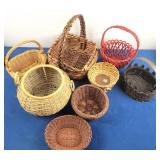 Assorted Small Wicker Baskets (8)