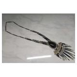 Bohemian Style Onyx and Silver Necklace