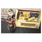 Vtg Home Depot Tool Set & Biker Santa