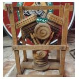 Wood V-Twin Engine in Crate Decor