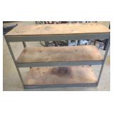 Metal Shelf Unit w/ 3 Plywood Shelves