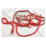 Red Coral Beads and Stones