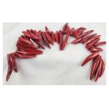Red Coral Spike Beads