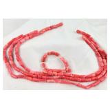 Pink Bamboo Coral 15' Bead Strings (3)
