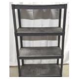 Black Plastic Storage Shelves, 4 Shelves