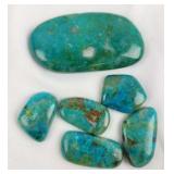 Polished Green Chrysocolla Stones (6)