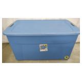 45-Gal Rolling Latch Lid Tote, Blue