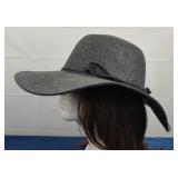 Ladies Grey Felt Sun Hat