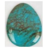 Blue Turquoise Egg Shape Stone, 1.75' x 1.25'