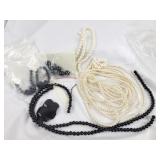 Strands of Faux Pearls, Black & White