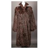 1940s-1950s Brown Broadtail Lamb Fur Coat