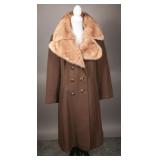 Mid 1960s Youthcraft Wool Coat With Mink Collar