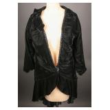1920s Black Silk Velvet Flapper Opera Coat