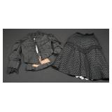 Antique 1890s Girls Silk Jacket and Skirt Set