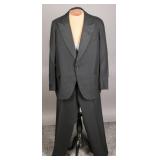 1929 Dated Black Wool Tuxedo w/ Silk Details