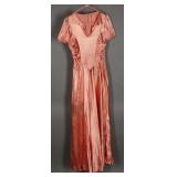 Handmade 1940s Pink Floor-Length Gown (AS IS)
