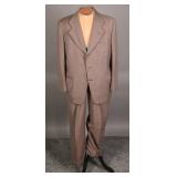 Dapper 1940s Brown Pinstripe Wool Men