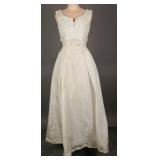 1950s White Silk Taffeta Debutante Gown