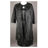 Late 1950s Anita Modes Black Silk Cocktail Set
