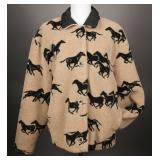 Womenï¿½s Fleece Jacket with Horse Print, Size XL