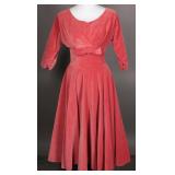 Sweet Handmade 1950s Dusty Pink Velvet Dress