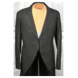 1920s Western Cutaway Formal Charcoal Grey Coat