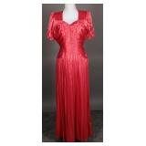 Super Sweet 1940s Raspberry Pink Silk Gown