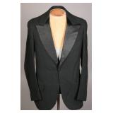1940s Black Wool Single-Breasted Tuxedo Jacket