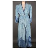 Fabulous 1940s Two-Tone Blue Chenille Bathrobe