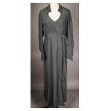 Edwardian Silk Mourning Dress With Mutton Sleeves