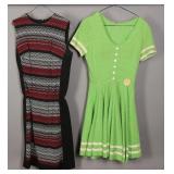 1960s Mod Knit Scooter Style Dresses Set of Two