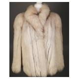 1980s Blue Fox Fur Coat Size 12 Fully Lined