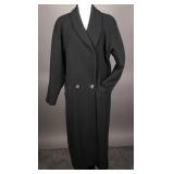 Womens Wool Navy Blue Double-Breasted Coat